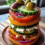 Greek Feta Salad Tower