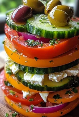 Greek Feta Salad Tower