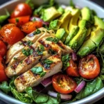 Grilled Chicken and Avocado Salad Bowl