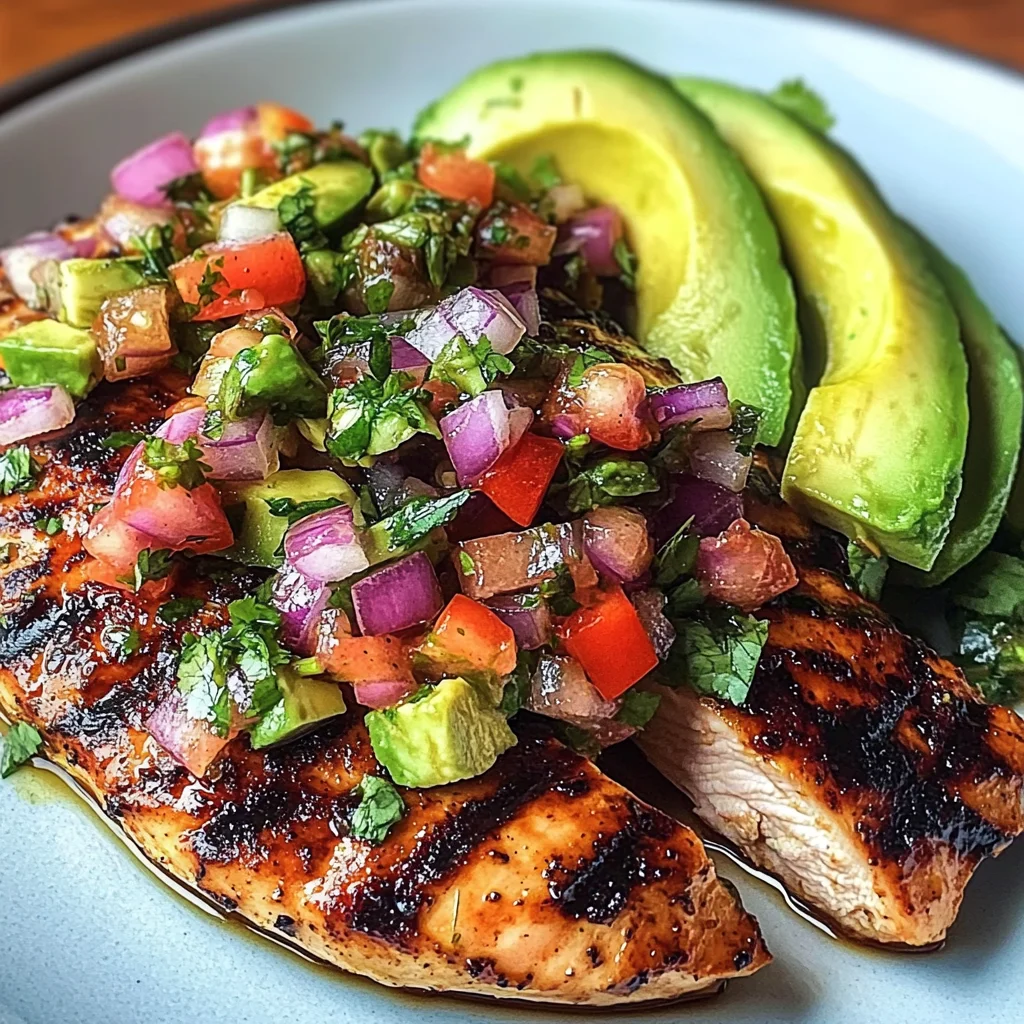 Grilled Chili-Lime Chicken with Avocado & Red Onion Salsa