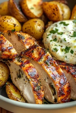 Herb-Marinated Chicken with Roasted Potatoes & Creamy Dip