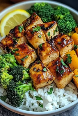 Honey Garlic Chicken Bowl with Rice, Broccoli & Roasted Butternut Squash