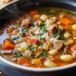 Italian Vegetable Soup with Spicy Sausage