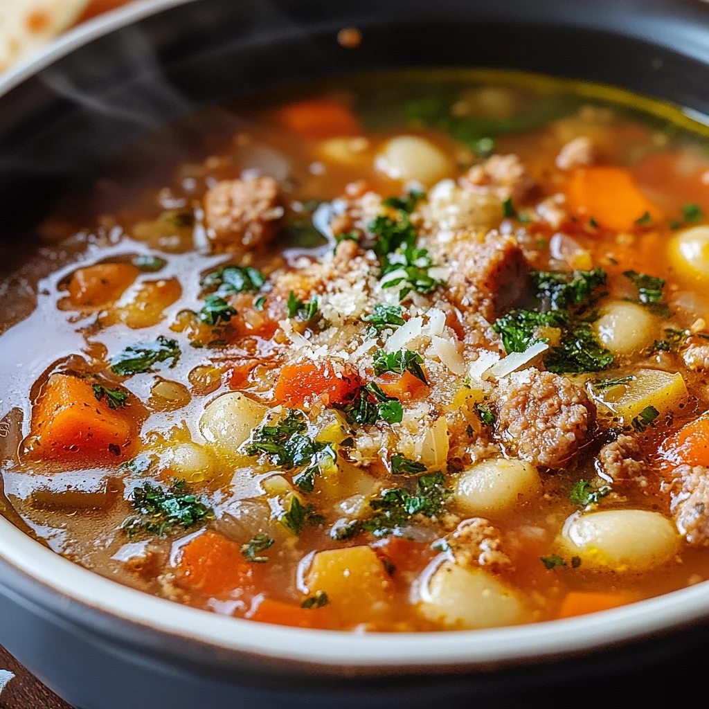 Italian Vegetable Soup with Spicy Sausage