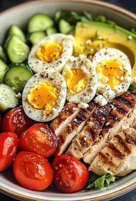 Mediterranean Chicken & Egg Salad Bowl with Avocado & Feta