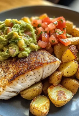 Pan-Seared Fish with Roasted Potatoes & Guacamole