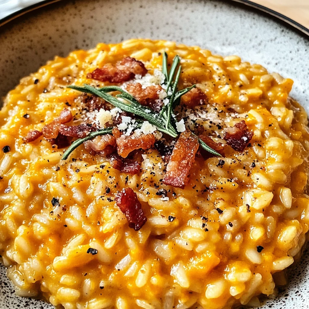 Pumpkin Risotto with Turkey Bacon & Parmesan