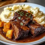 Red Wine Braised Beef Short Ribs with Buttery Mashed Potatoes