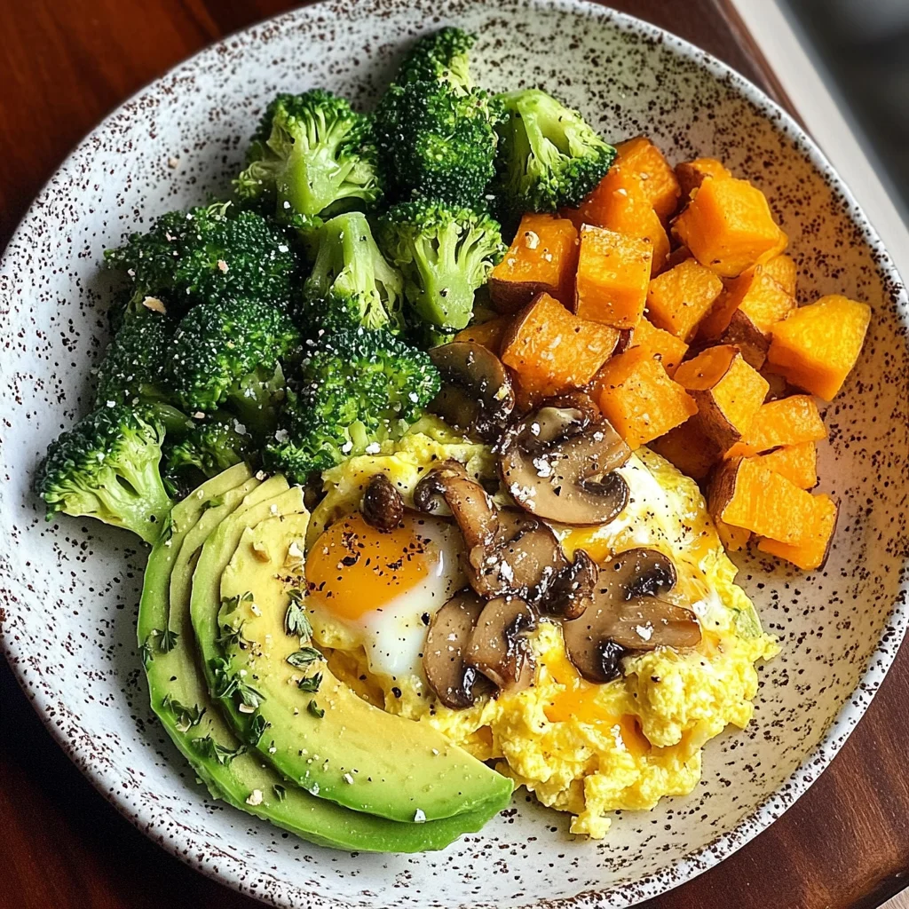 Savory Scramble with Veggie Medley & Sliced Avocado
