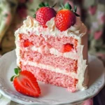 Strawberry Cake with Whipped Cream Cheese Frosting