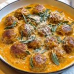 Turkey Meatballs in Pumpkin Sage Sauce