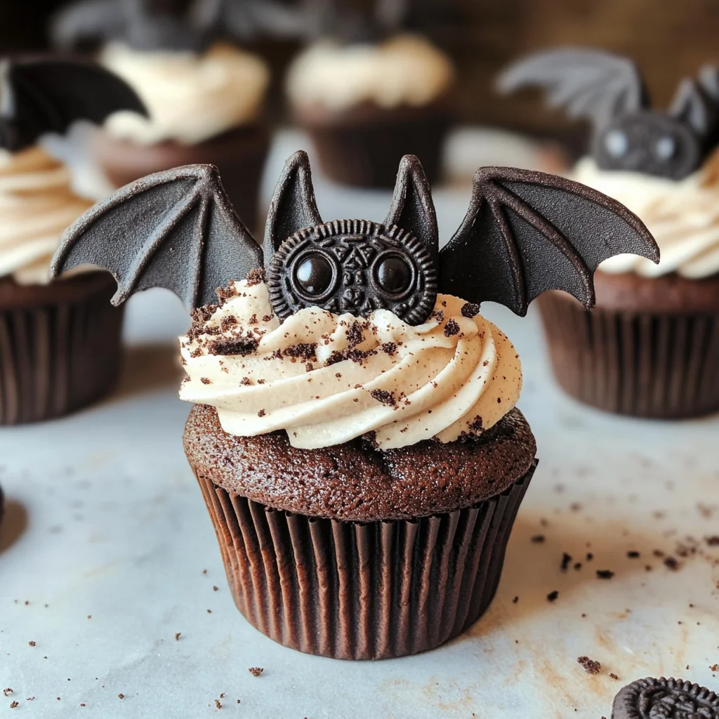 Vegan Oreo Bat Cupcakes