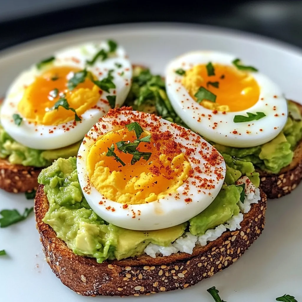 Avocado Cottage Toasts with Soft-Boiled Eggs & Paprika