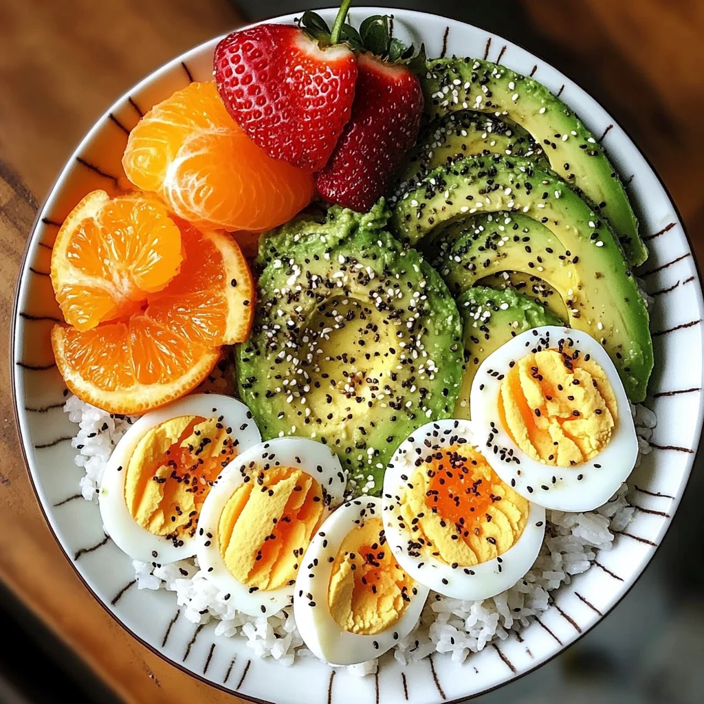 Avocado Rice Cake & Fruit Power Plate