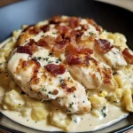 Creamy Cauliflower Alfredo with Chicken and Bacon