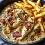 Creamy Chicken Bacon Stroganoff with Golden Fries