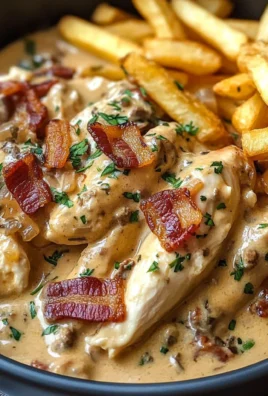 Creamy Chicken Bacon Stroganoff with Golden Fries