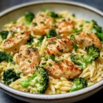Creamy Chicken and Broccoli Orzo Bowl