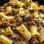 Creamy Garlic Beef Pasta