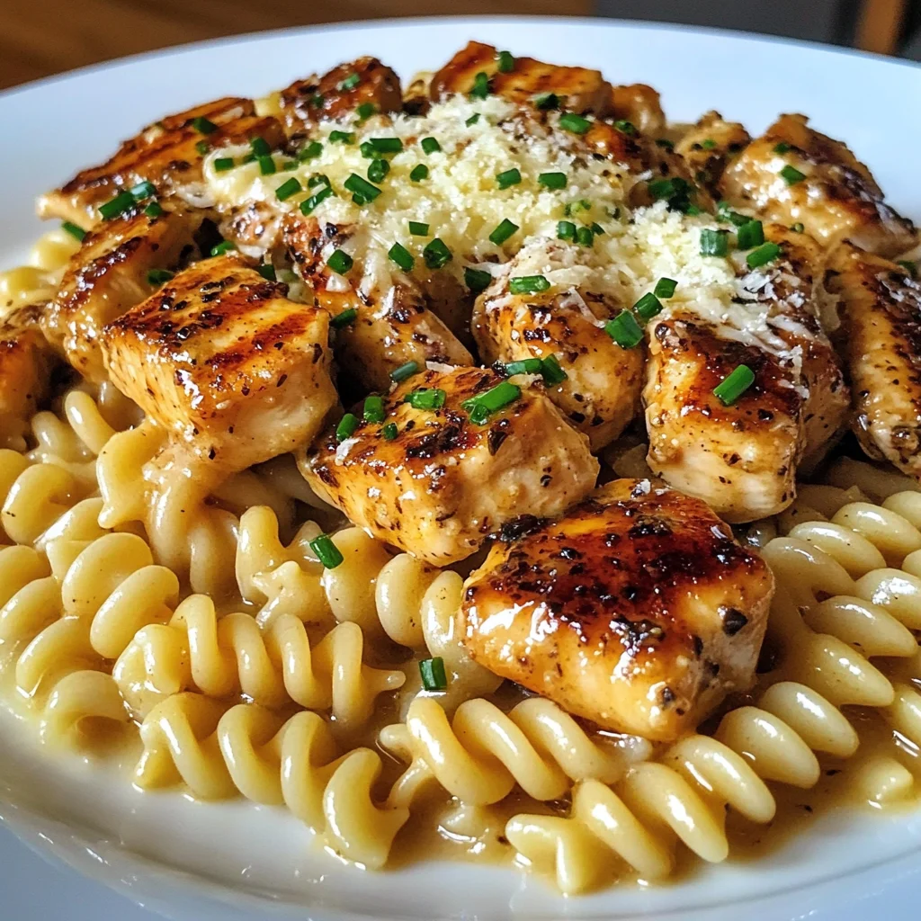 Creamy Parmesan Rotini with Garlic Butter Chicken