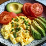Creamy Scrambled Eggs with Tomato & Avocado