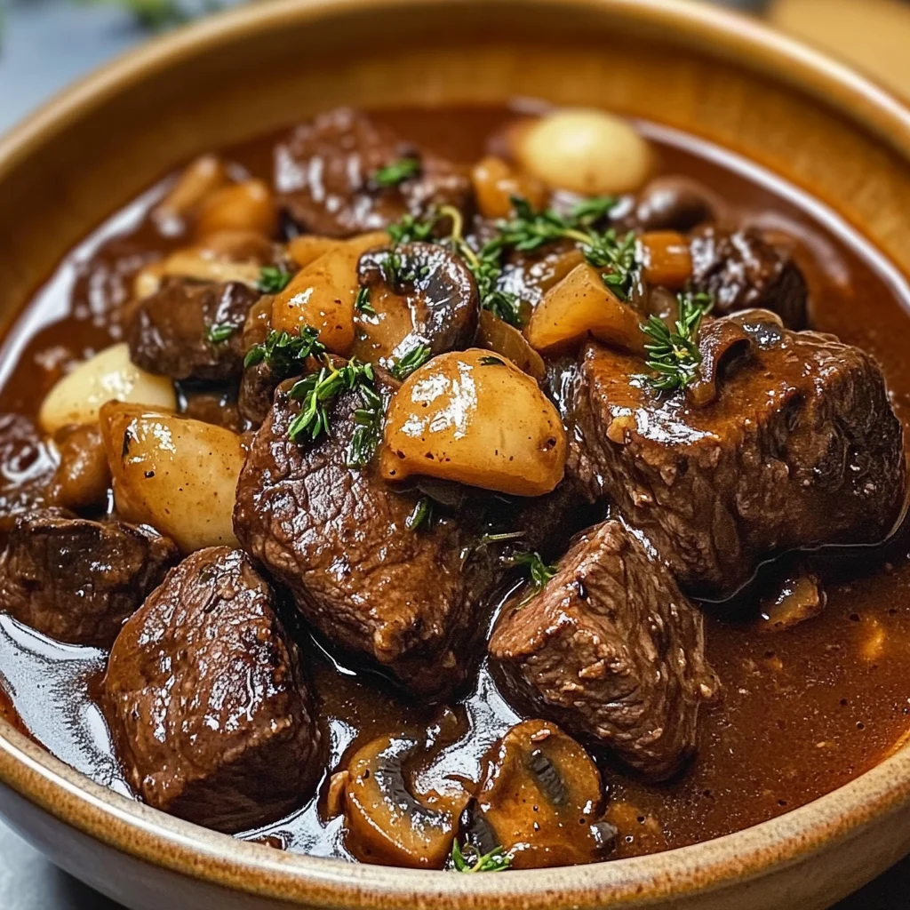 French Beef Stew with Mushrooms
