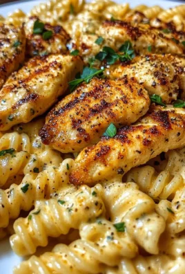 Garlic Parmesan Chicken Rotini in ThreeCheese Cajun Cream Sauce