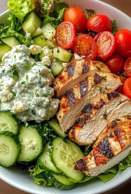 Greek Chicken Salad Bowl with Tzatziki & Feta