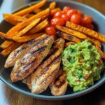 Grilled Chicken with Sweet Potato Fries & Chunky Guac