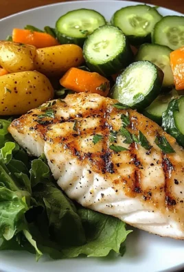 Grilled Fish Plate with Veggies & Fresh Greens