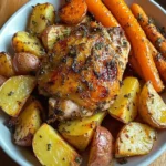 Herb-Roasted Chicken Thighs with Golden Potatoes & Sweet Carrots