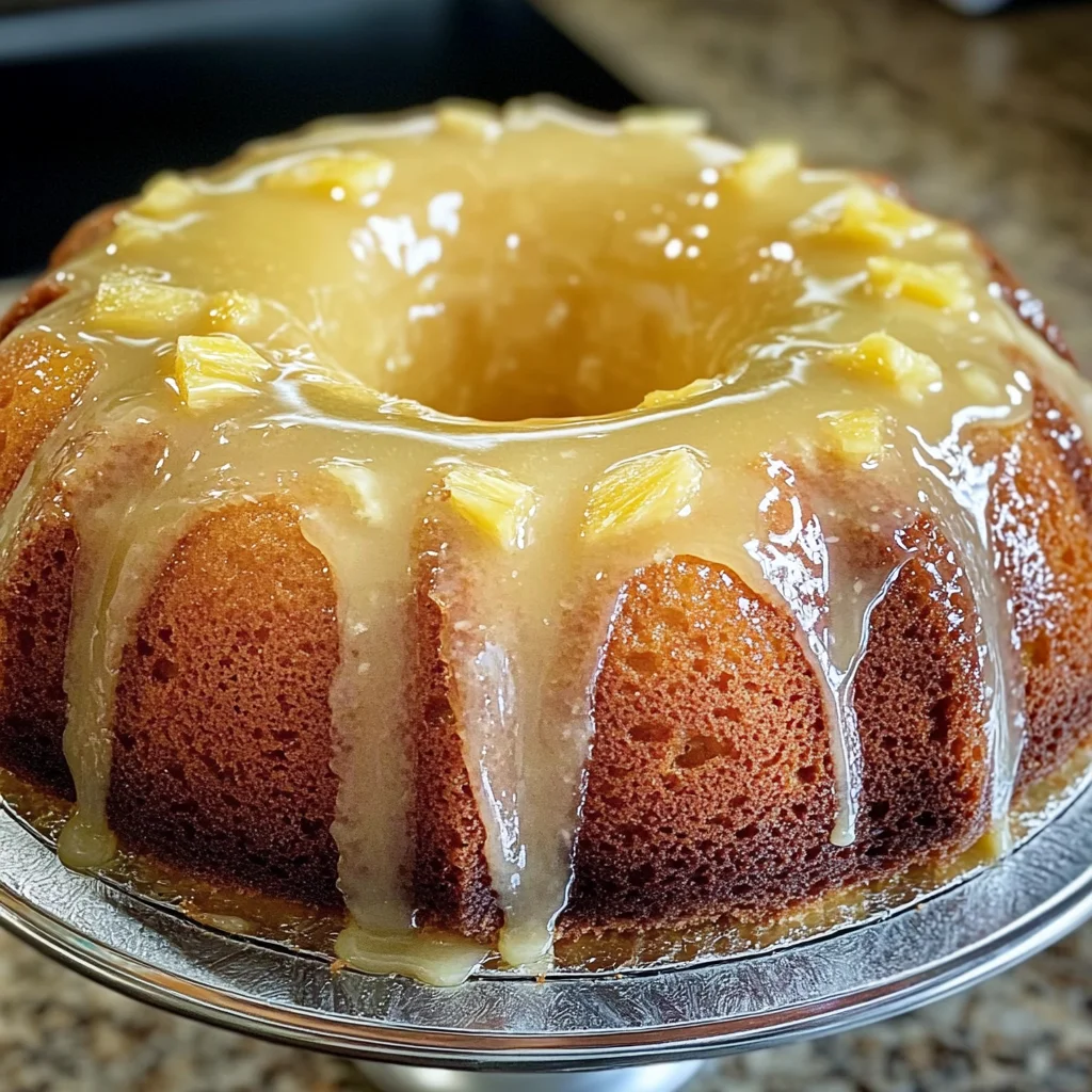 Pineapple Cream Cheese Pound Cake with Pineapple Glaze