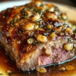 Roasted Lamb Leg with Honey-Dijon Glaze