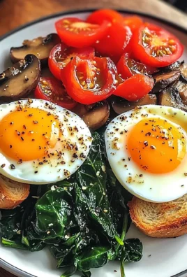 Savory Breakfast Plate with Soft Eggs, Toast & Greens