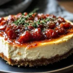 Savory Cheesecake with Roasted Tomato Jam & Parmesan Crust