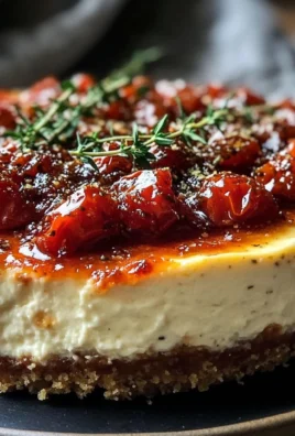 Savory Cheesecake with Roasted Tomato Jam & Parmesan Crust