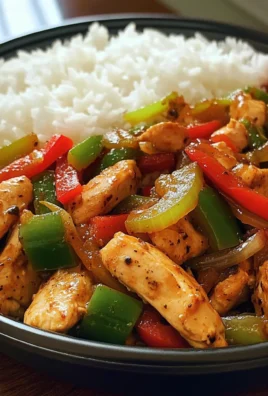 Spicy Chicken & Bell Pepper Stir-Fry with Rice