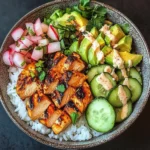 Spicy Grilled Chicken Bowl with Avocado & Cucumber Crunch