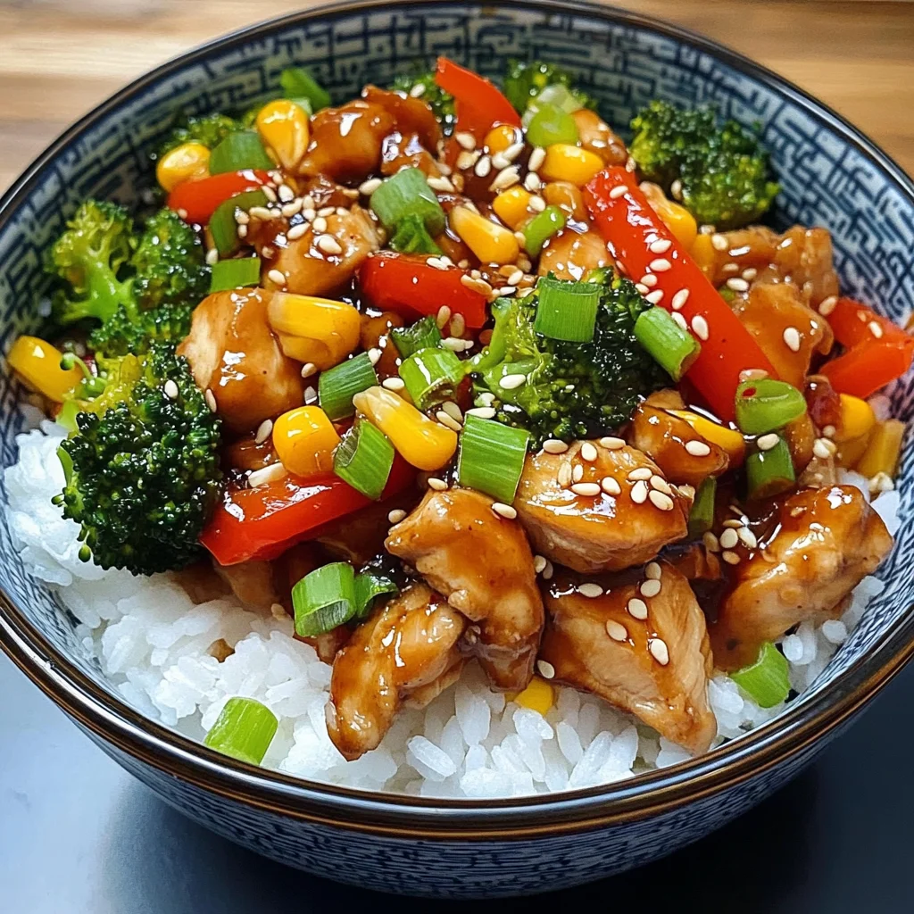 Sticky Teriyaki Chicken Stir-Fry Bowl