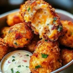 Cheesy Jalapeño Ranch Chicken Poppers with a Creamy Dip