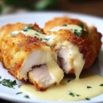 Chicken Cordon Bleu with Swiss Cheese Sauce is delicious.