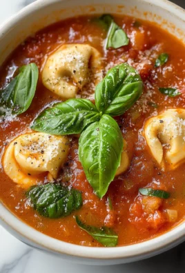 Creamy Tomato Tortellini Soup with Fresh Basil