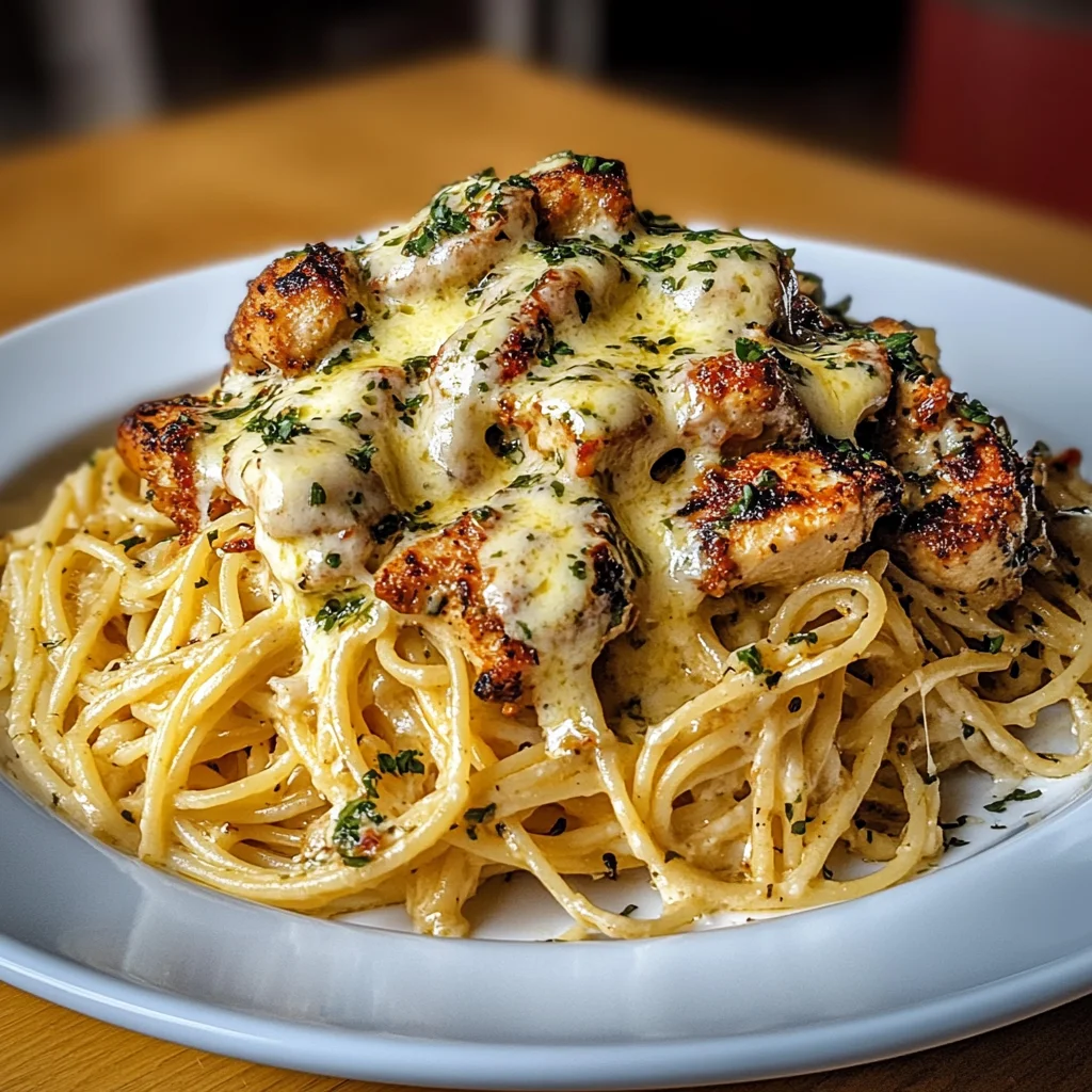 Easy Creamy Cajun Chicken Spaghetti with Garlic Mozzarella Sauce