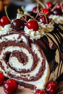 Elegant Black Forest Cake Roll