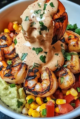 Grilled Shrimp Bowl with Avocado, Corn Salsa & Creamy Sauce Awaits You!