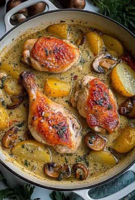 Herb Roasted Chicken in Creamy White Wine Sauce