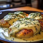 Mozzarella Chicken in Basil Cream Sauce