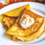 Pumpkin Crepes with Maple Cream Cheese Filling