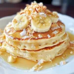 Toasted Coconut Macadamia Pancakes with Coconut Syrup