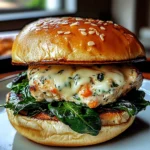 White Cheddar and Spinach Chicken Burgers